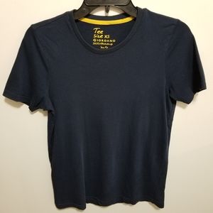 Giordano Short Sleeve Crew Neck Slim Fit T-Shirt Navy Blue Men's Size XS X-Small